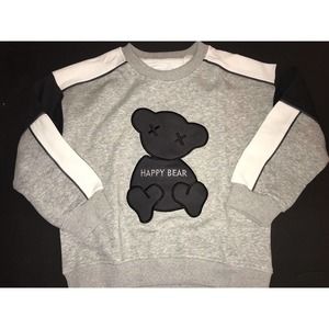 Boys Crewneck Sweatshirt, 8T Small - Medium, Black, Gray, White, Fleece